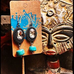 Crystal and Turquoise Earrings